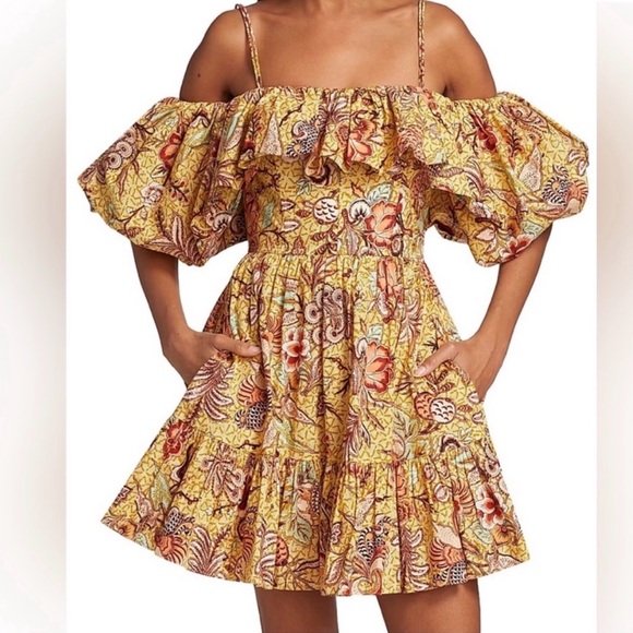 Ulla Johnson Dresses & Skirts - Ulla Johnson Lila Off the shoulder Multicolor Floral Patterned Dress